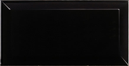 GLOSSY BLACK BEVEL SUBWAY TILE