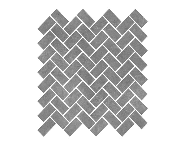 ARK ANTRACHITE MATT HERRINGBONE PORCELAIN MOSAIC