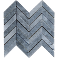 GRIGIO MARMI HERRINGBONE POLISHED MARBLE MOSAIC