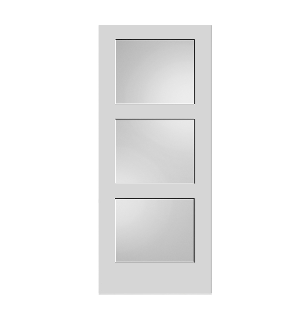 3 Panel Frosted Glass Door