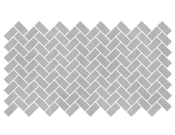 ARK SILVER MATT HERRINGBONE PORCELAIN MOSAIC