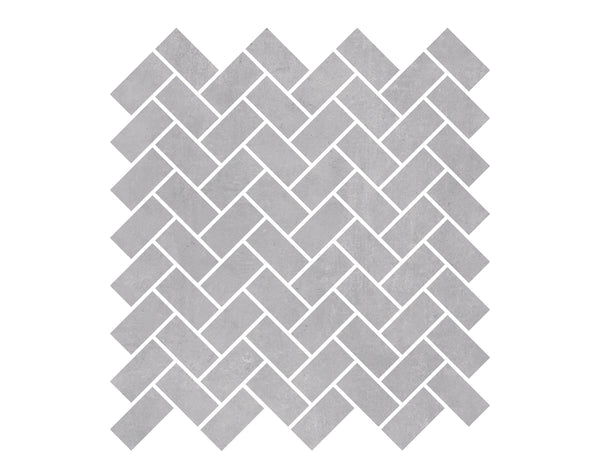 ARK SILVER MATT HERRINGBONE PORCELAIN MOSAIC