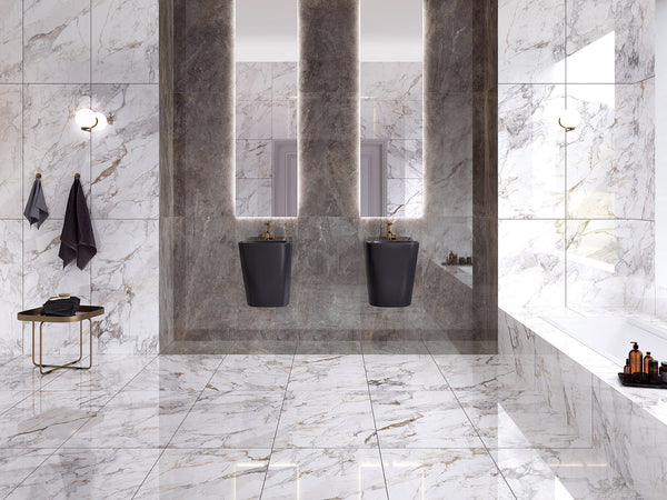 AGUSTOS TAUPE POLISHED RECTIFIED PORCELAIN TILE