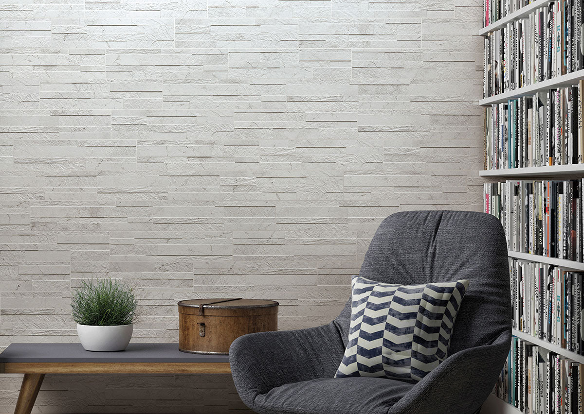 CARRARA WHITE STACKED PORCELAIN